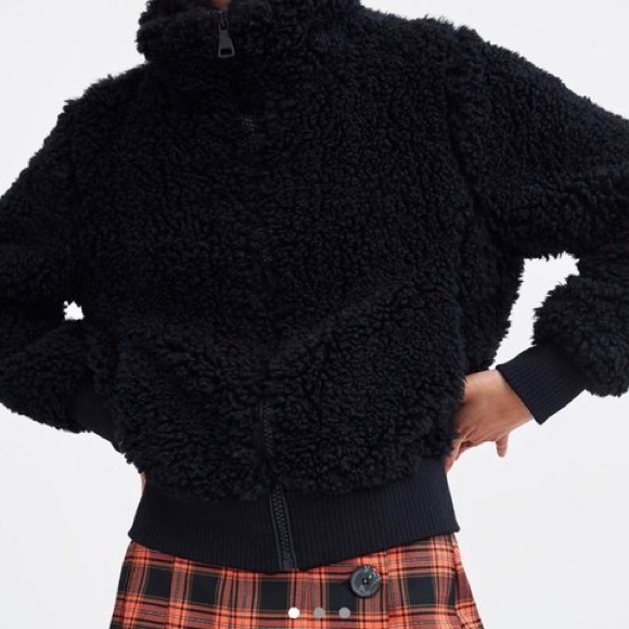 Zara TRF Collection Teddy Fleece Bomber Jacket - Picture 5 of 14